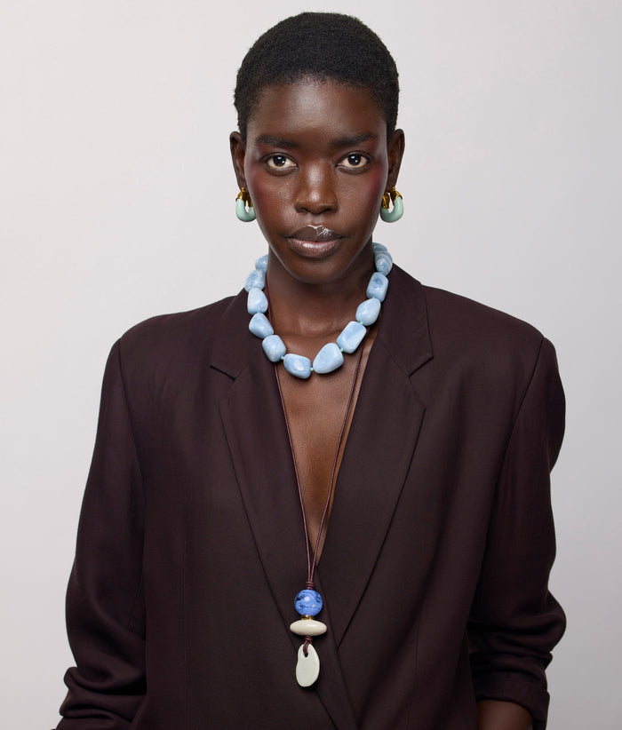 Lizzie Fortunato Museo Cord II Necklace in Sea available at Barbara Katz