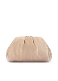 Olga Berg Naomi Pleated Clutch Bag in Gold available at Barbara Katz