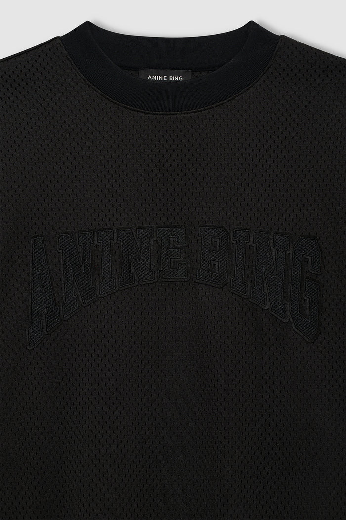 ANINE BING Nell Tee Mesh - Black - detail view