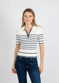 BK Nevada Nautical Cable Polo in Navy/White available at Barbara Katz