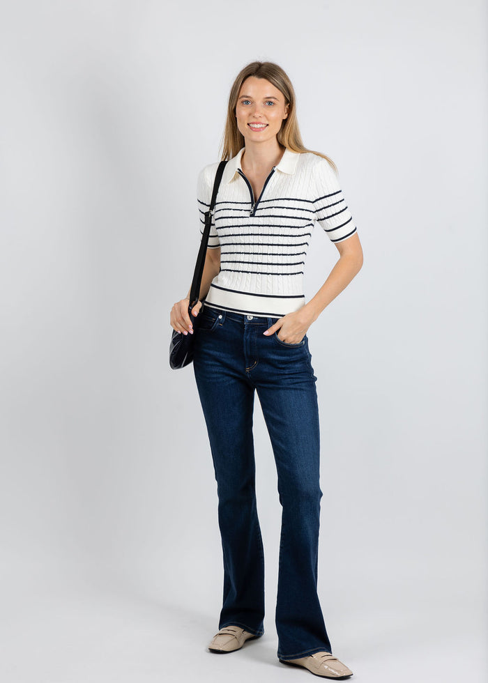 BK Nevada Nautical Cable Polo in Navy/White available at Barbara Katz