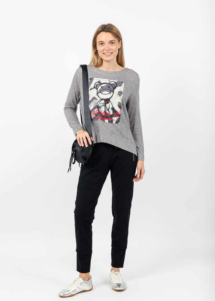 Terra Never Grow Up Graphic Sweater in Cement available at Barbara Katz