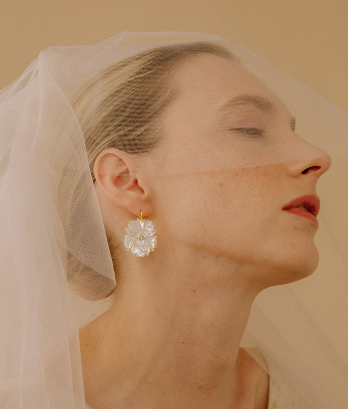 Lizzie Fortunato New Bloom Earrings in Mother-of-Pearl available at Barbara Katz