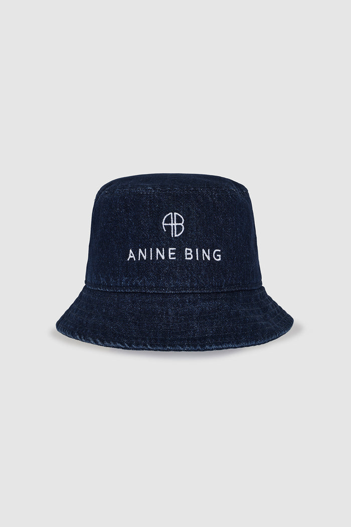 ANINE BING Nicks Bucket Hat - Ink Blue - front view