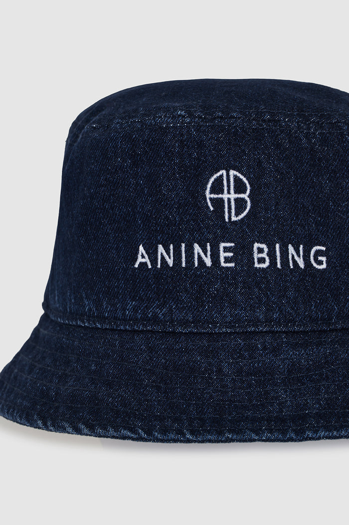 ANINE BING Nicks Bucket Hat - Ink Blue - detail view
