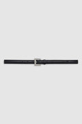 ANINE BING Nicola Belt - Black With Silver - Front View