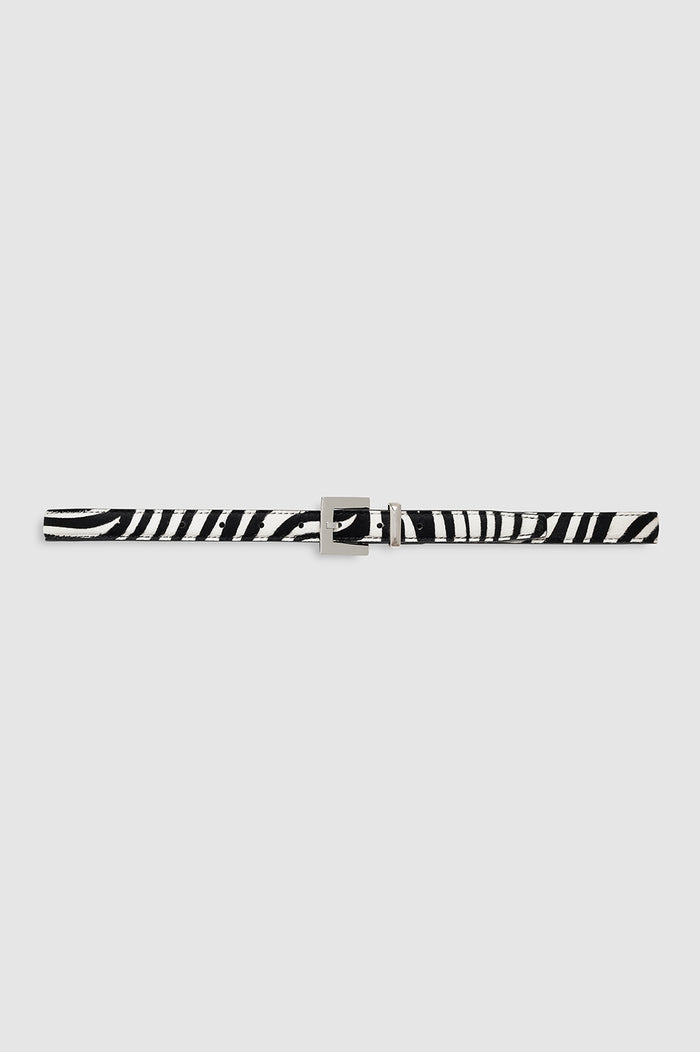 ANINE BING Nicola Belt - Zebra - on model front