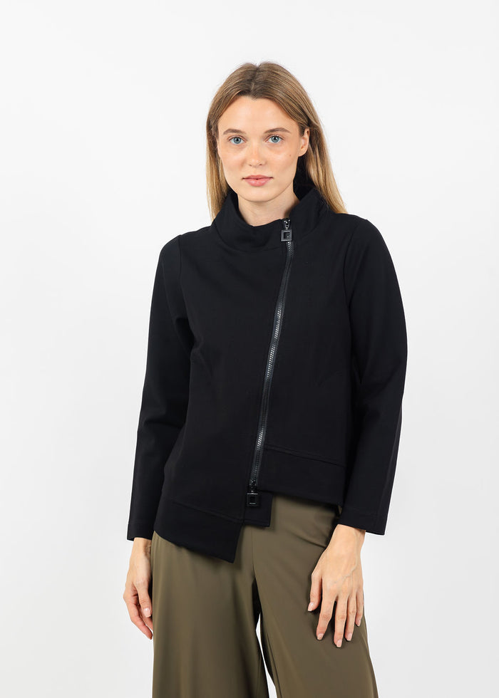 Terra Odette Zip Up Jacket in Black available at Barbara Katz