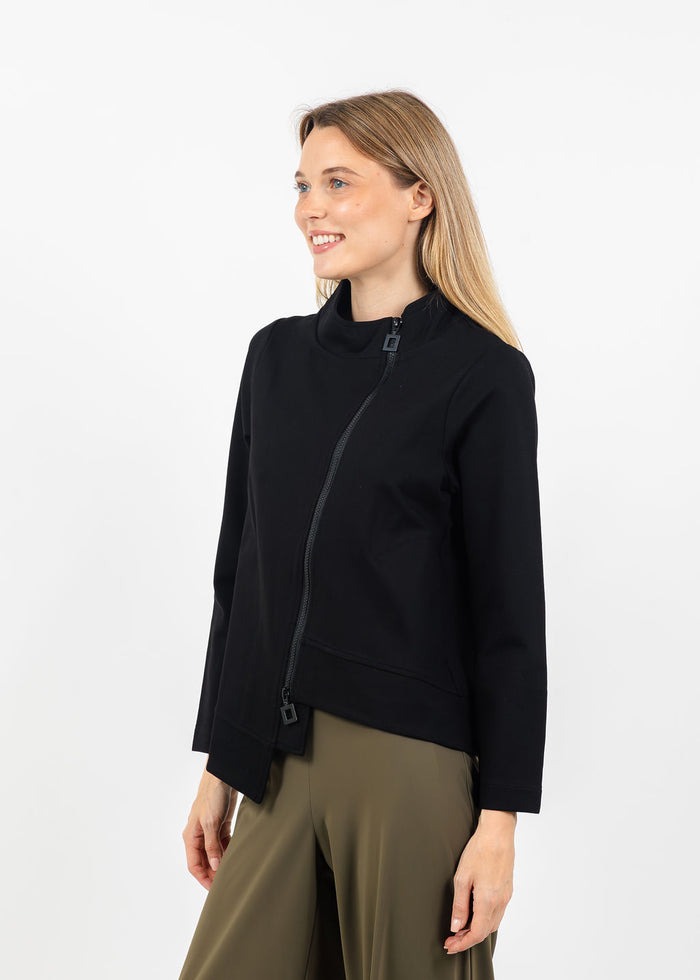 Terra Odette Zip Up Jacket in Black available at Barbara Katz
