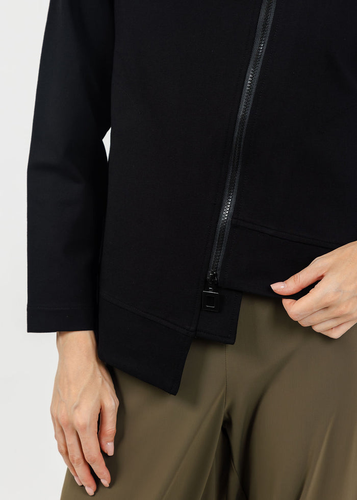 Terra Odette Zip Up Jacket in Black available at Barbara Katz