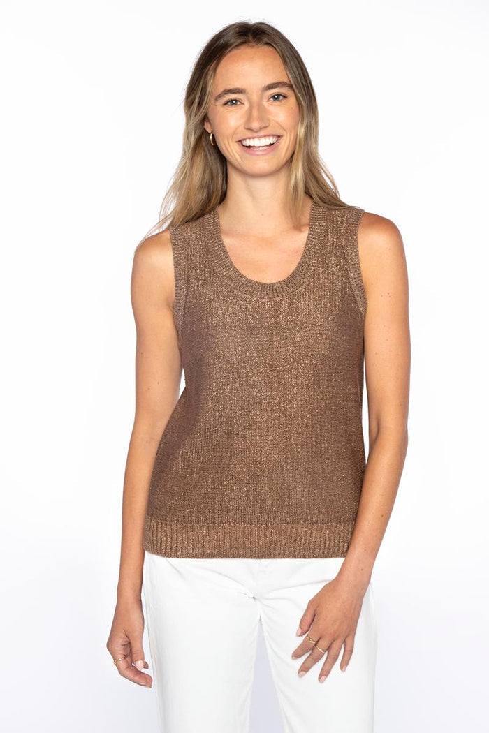 Kinross Open Texture Lurex Tank Top available at Barbara Katz