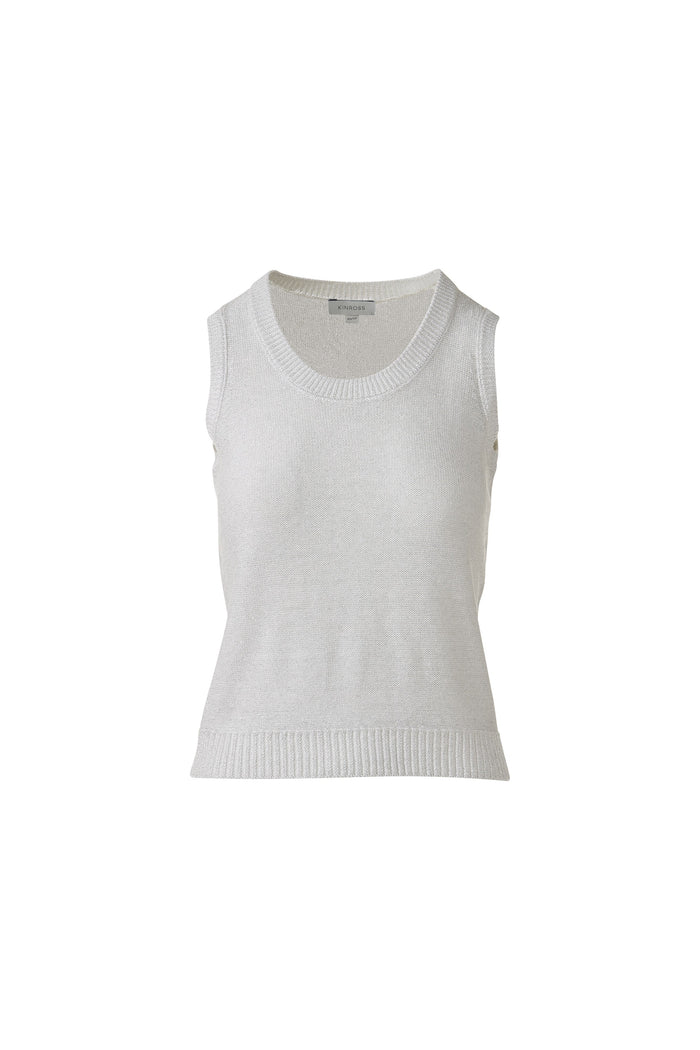 Kinross Open Texture Lurex Tank Top available at Barbara Katz