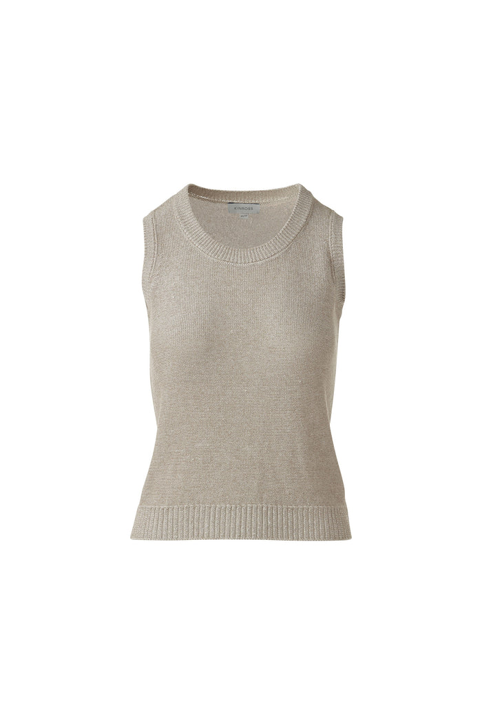 Kinross Open Texture Lurex Tank Top available at Barbara Katz