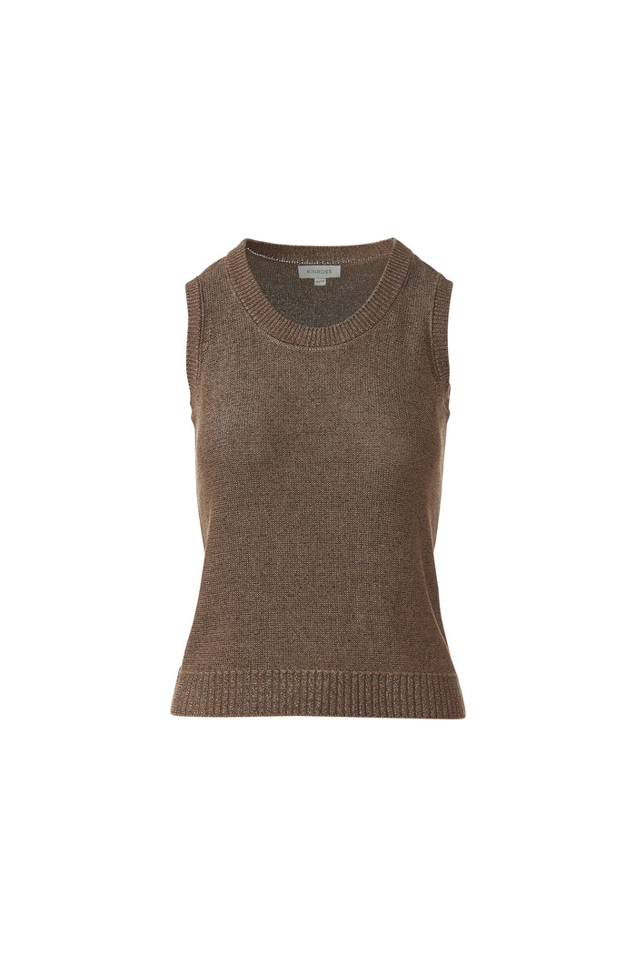 Kinross Open Texture Lurex Tank Top available at Barbara Katz