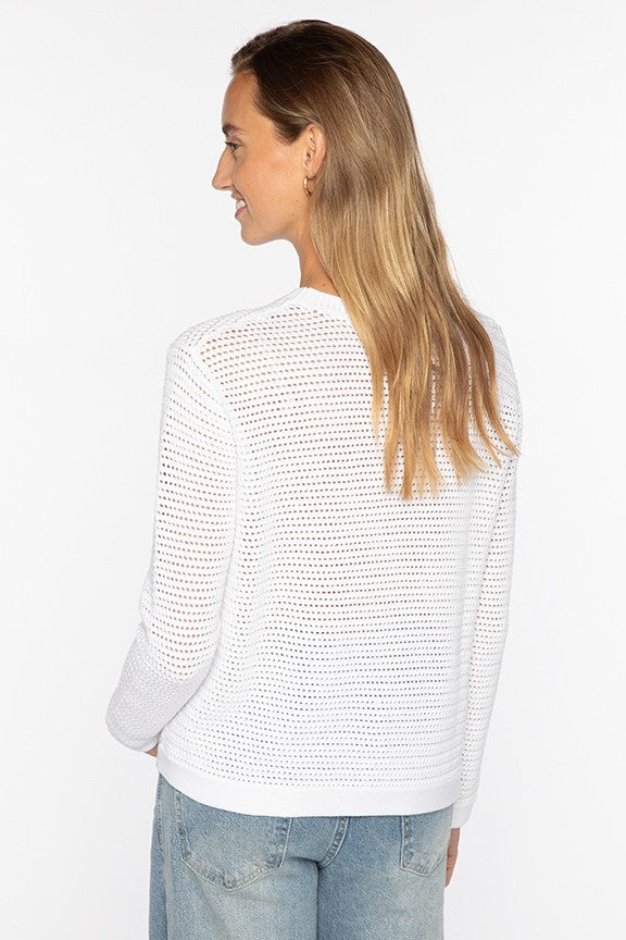 Kinross Openwork Crew Sweater available at Barbara Katz