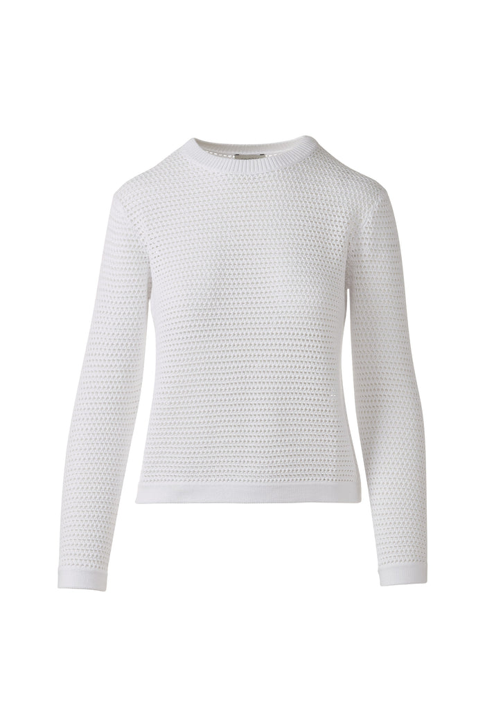 Kinross Openwork Crew Sweater available at Barbara Katz