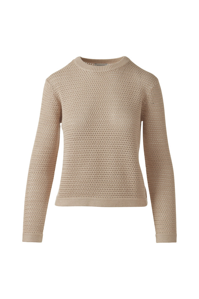 Kinross Openwork Crew Sweater available at Barbara Katz