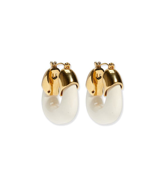 Lizzie Fortunato Organic Hoops in Alabaster available at Barbara Katz
