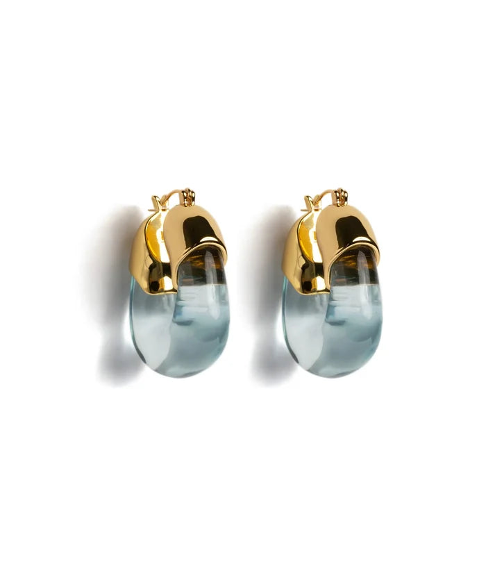 Lizzie Fortunato Organic Hoops in Aqua