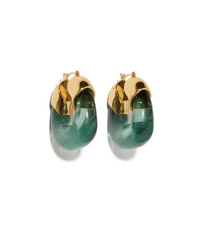 Lizzie Fortunato Organic Hoops in Forest available at Barbara Katz