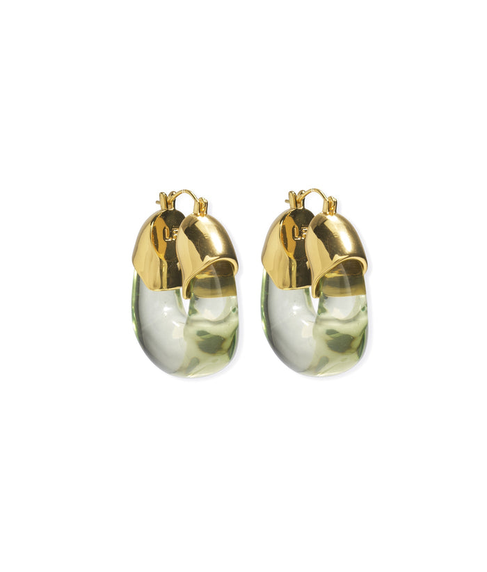 Lizzie Fortunato Organic Hoops in Lime available at Barbara Katz