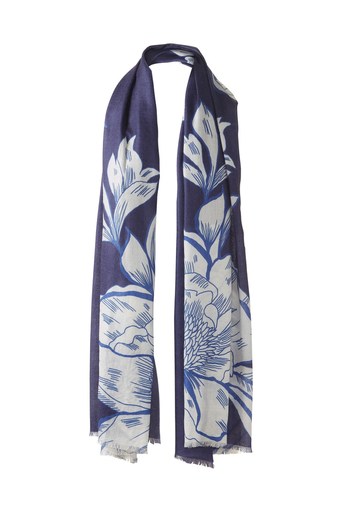 Kinross Oversized Blooms Print Scarf available at Barbara Katz