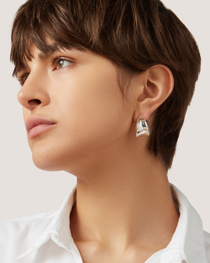 Jenny Bird Paige Puff Earrings in Silver available at Barbara Katz