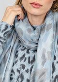 Kinross Painted Leopard Print Scarf - Horizon Multi available at Barbara Katz