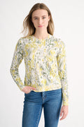 Kinross Paisley Print Crew Sweater available at Barbara Katz