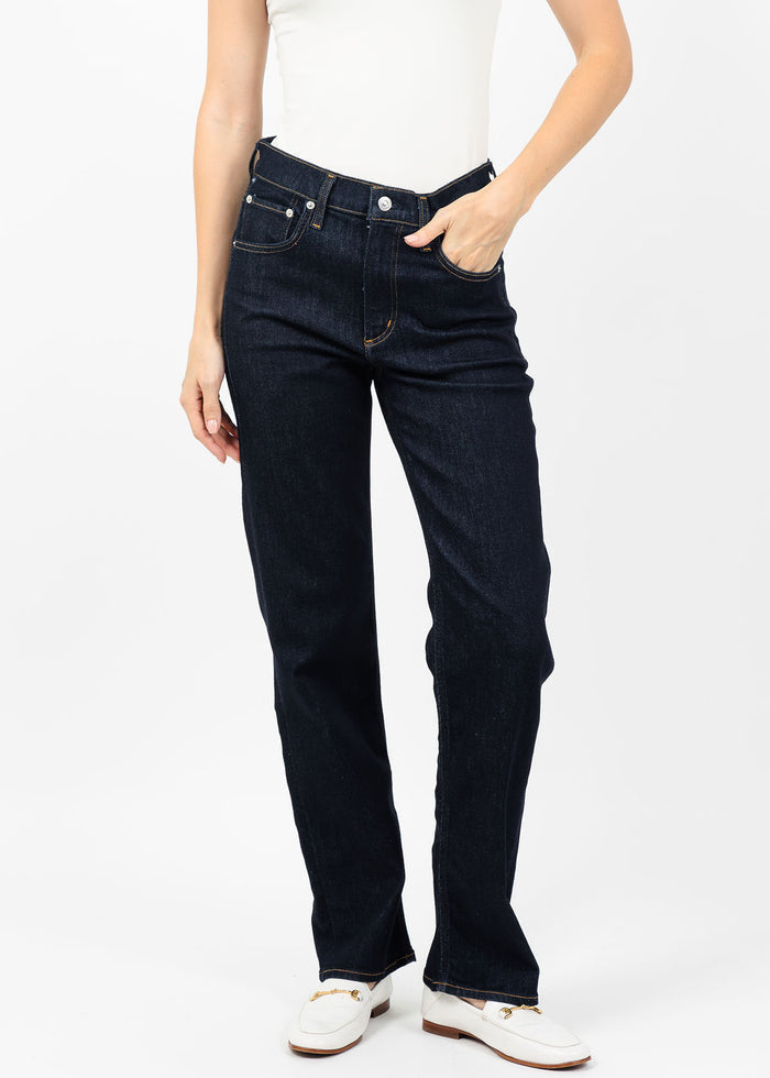 Citizens of Humanity Palma Straight Long Jean in Inky Rise available at Barbara Katz