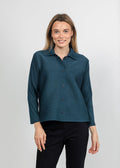 Olivia by Habitat Parisian Pleats Night Out Jacket in Spruce available at Barbara Katz