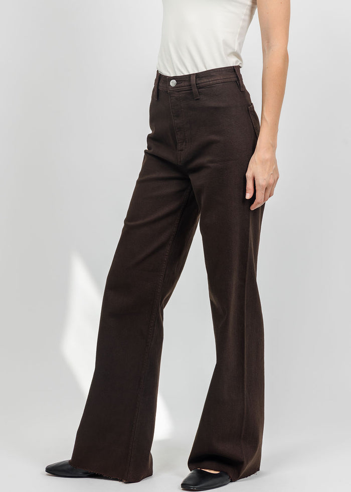 Pistola Penny High Rise Wide Leg Jeans in Mocha available at Barbara Katz