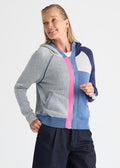 Zaket & Plover Plaited Zip-Up Hoodie in Jean available at Barbara Katz