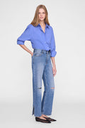 ANINE BING Plaza Shirt - Lavanda Blue - on model front second image