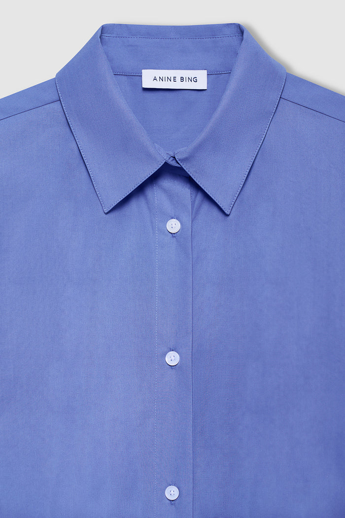 ANINE BING Plaza Shirt - Lavanda Blue - detail view