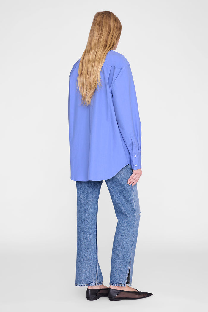 ANINE BING Plaza Shirt - Lavanda Blue - on model back