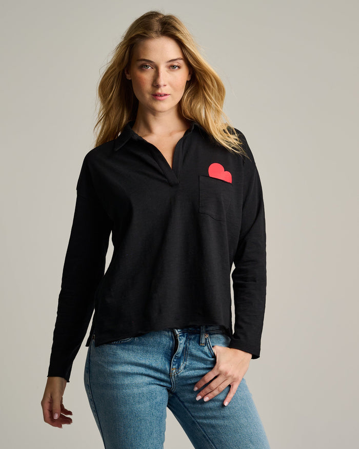 Lisa Todd Pocket Love Sweater in Black available at Barbara Katz