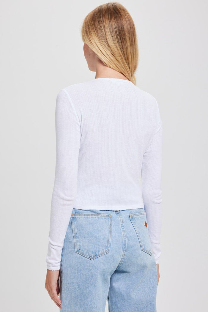 Goldie Pointelle Crop Cardigan available at Barbara Katz