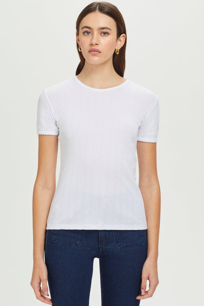 Goldie Pointelle Tee available at Barbara Katz