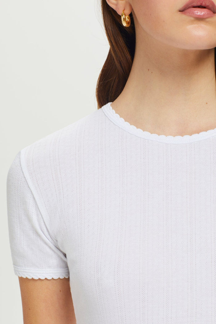 Goldie Pointelle Tee available at Barbara Katz