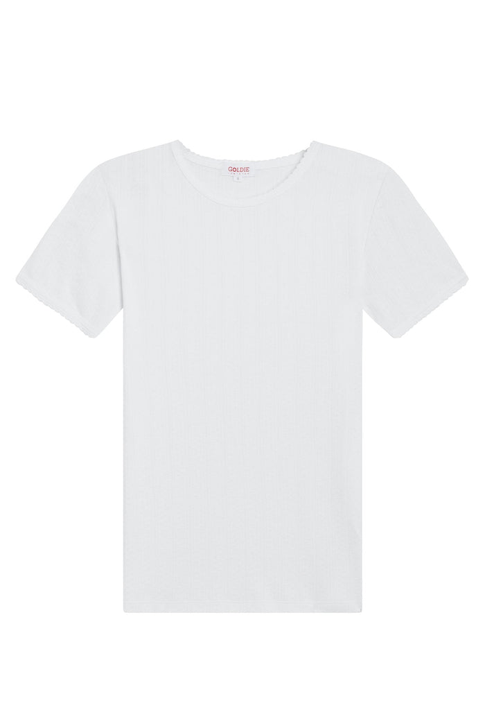 Goldie Pointelle Tee available at Barbara Katz
