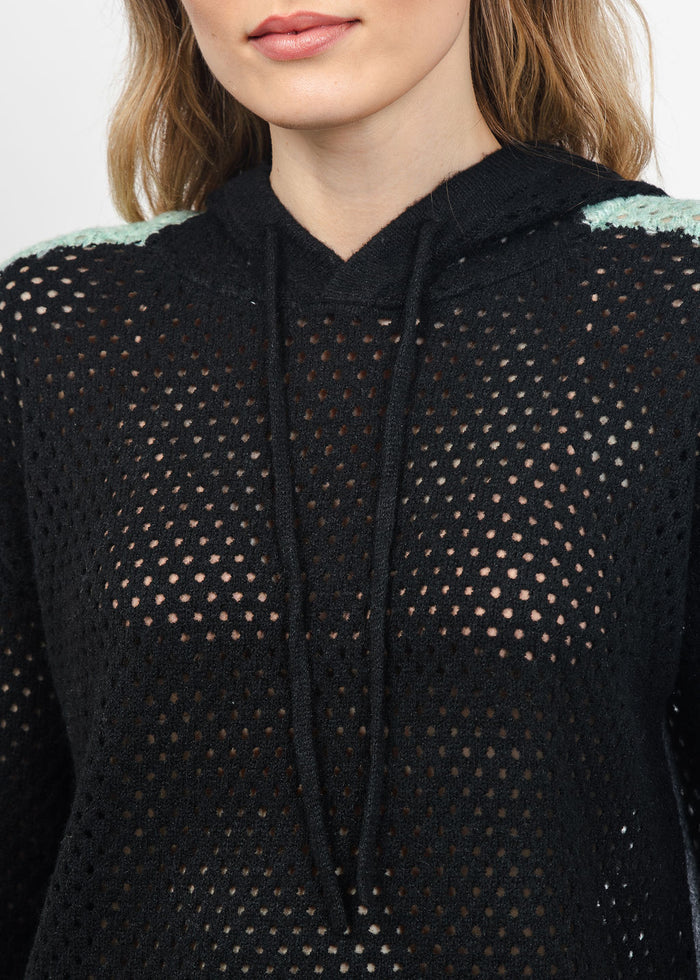 Lisa Todd Pop Hoodie in Black/Grey available at Barbara Katz