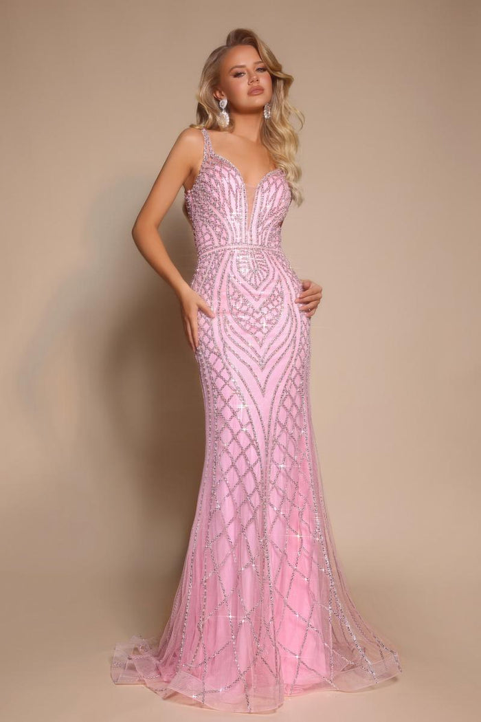 Portia and Scarlett Beaded Fitted Prom Dress PS26089