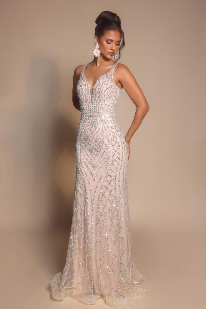 Portia and Scarlett Beaded Fitted Prom Dress PS26089