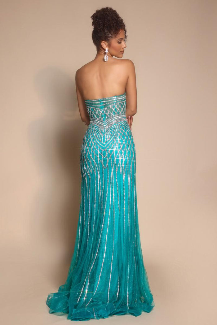 Portia and Scarlett Beaded Strapless Prom Dress PS26072