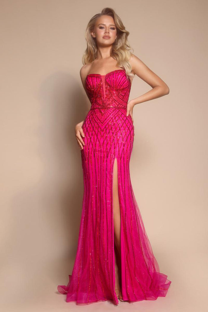 Portia and Scarlett Beaded Strapless Prom Dress PS26072