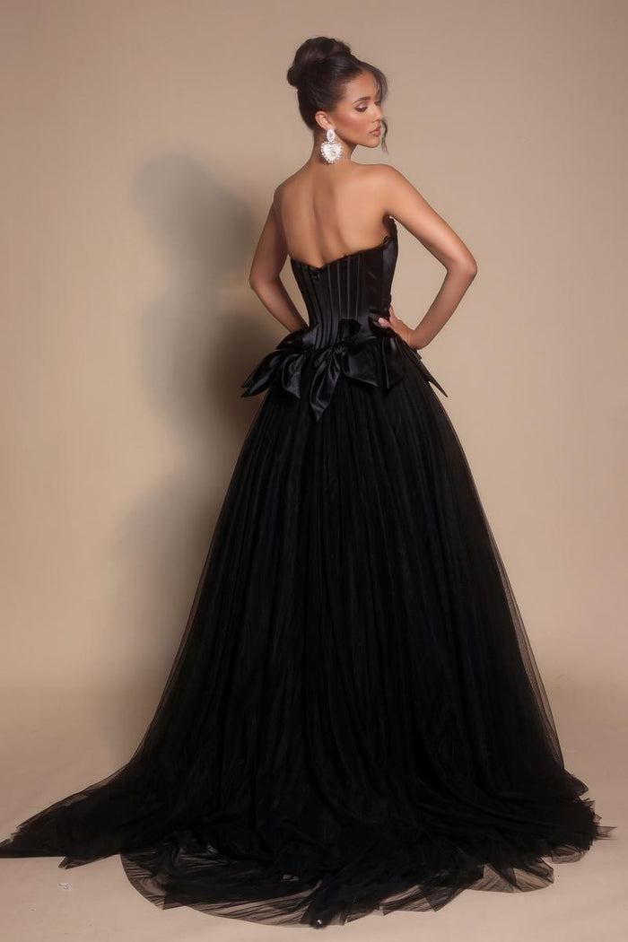 Portia and Scarlett Corset Ballgown Prom Dress with Bows PS26102