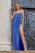 Portia and Scarlett Corset Slit Prom Dress PS24503