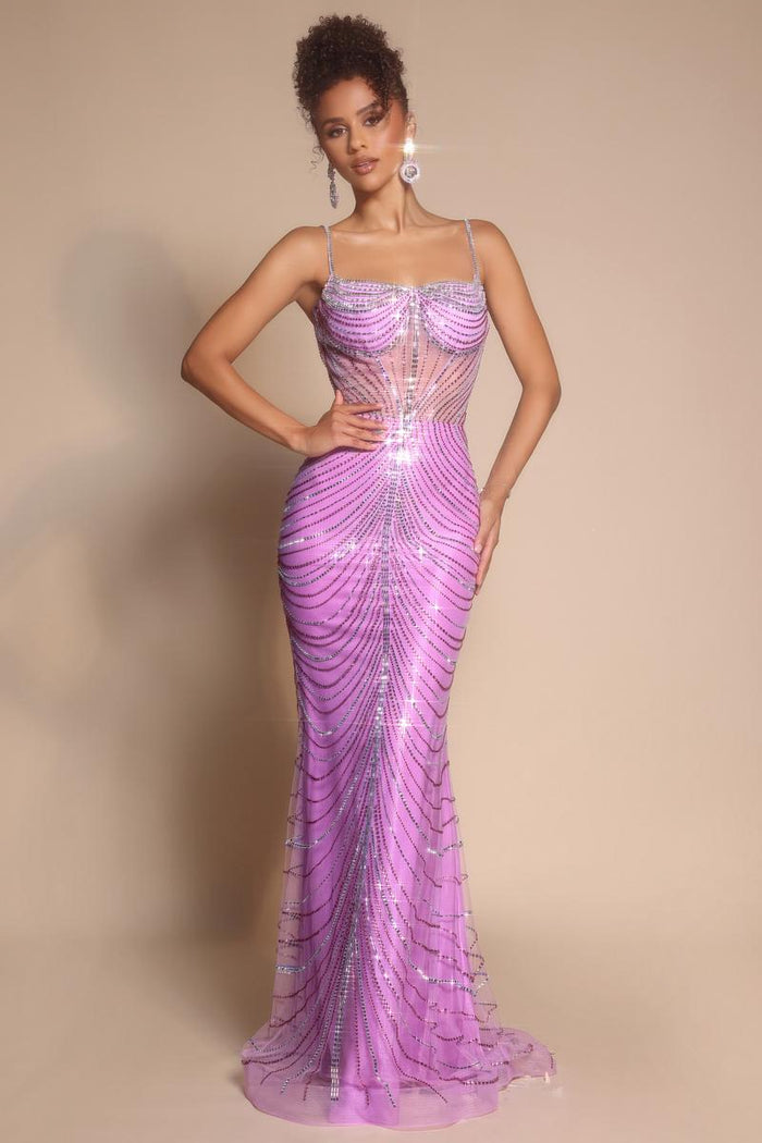 Portia and Scarlett Fitted Rhinestone Prom Dress PS26095