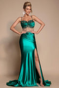 Portia and Scarlett Fitted Sheer Corset Prom Dress PS26158